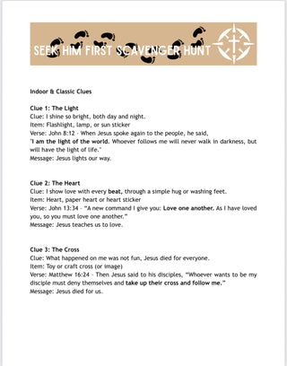 Seek Him First Scavenger Hunt - Digital Download