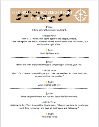 Seek Him First Scavenger Hunt - Digital Download